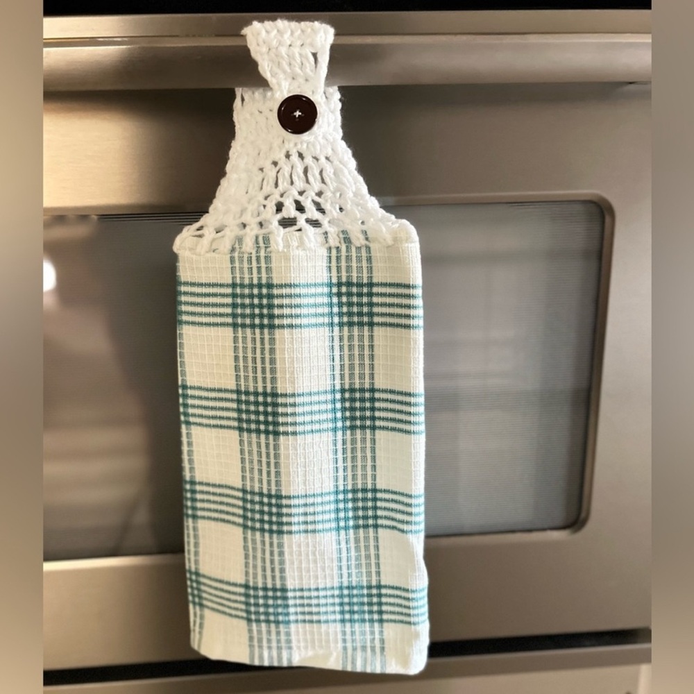 Hand Crafted Floral Hanging Kitchen Hand Towels Crochet Top - Picture 13 of 15